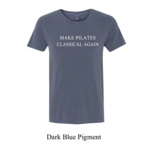 The Apolitical Tee in dark blue pigment